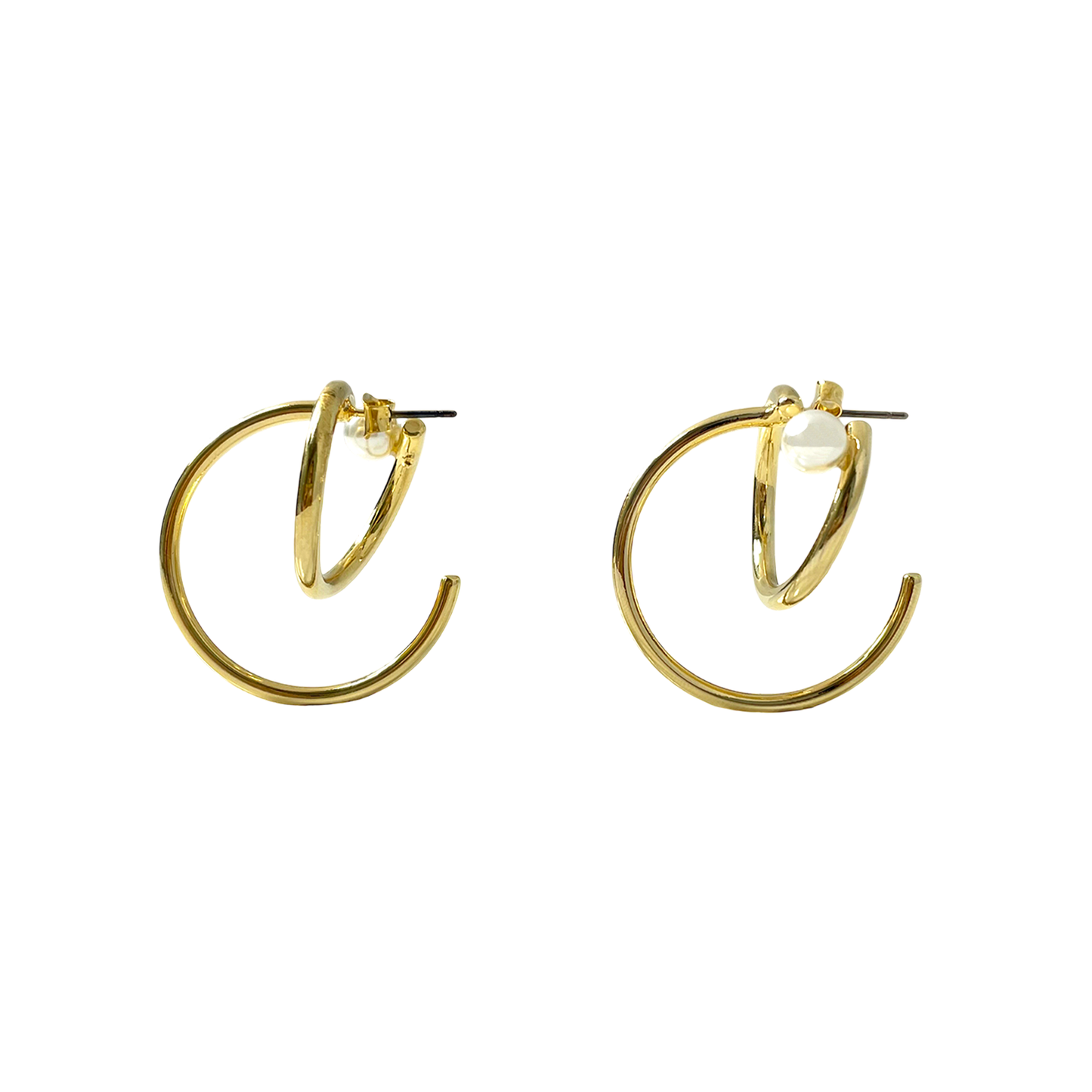 Golden Cross Hoop Earrings