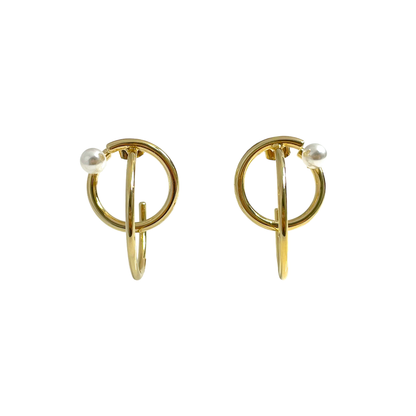 Golden Cross Hoop Earrings