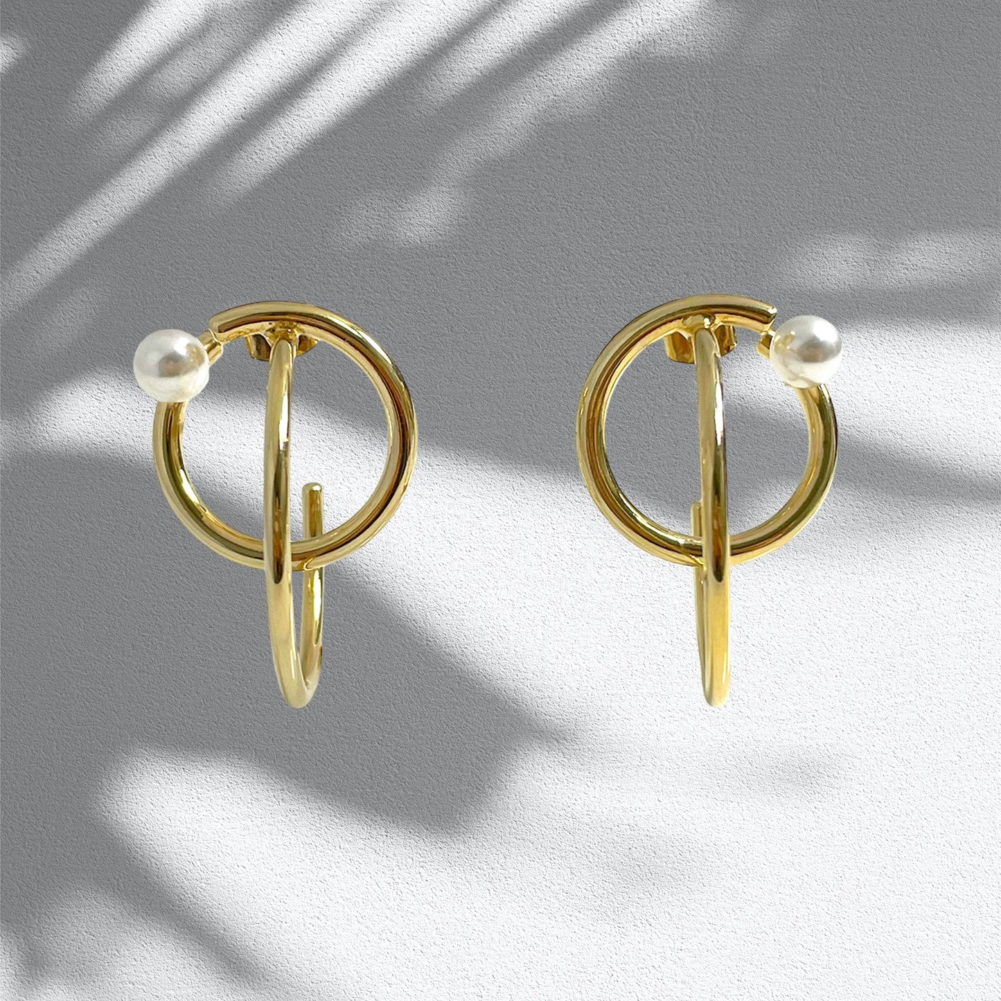 Golden Cross Hoop Earrings