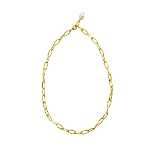 Mixed Chain Pearl Point Necklace