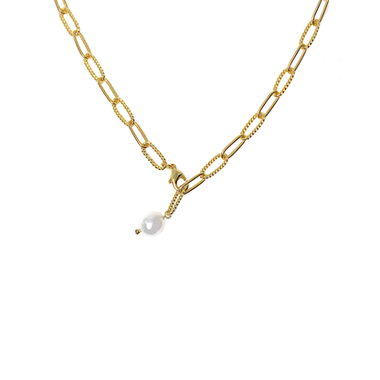 Mixed Chain Pearl Point Necklace