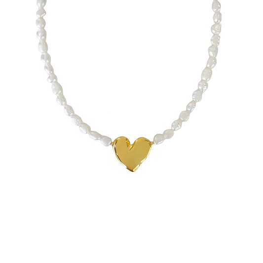 Fresh-water Pearl Heart Necklace