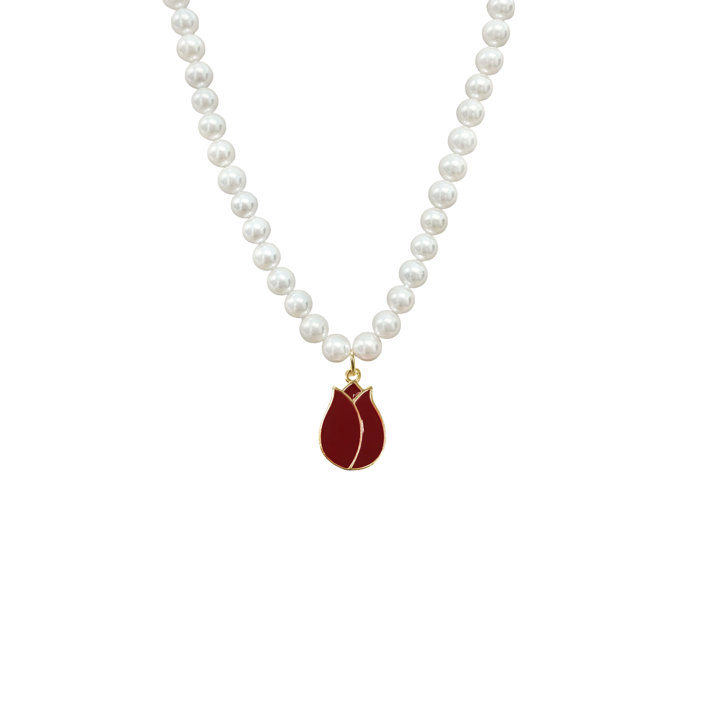 Tulip Blossom Pearl Chain Necklace