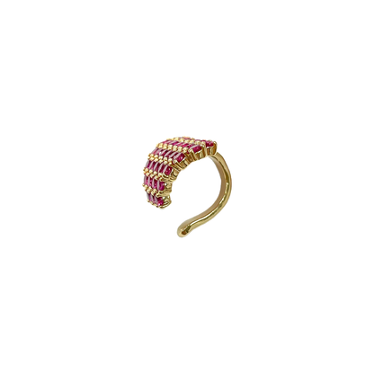 Pink CZ Wide Ear Cuff