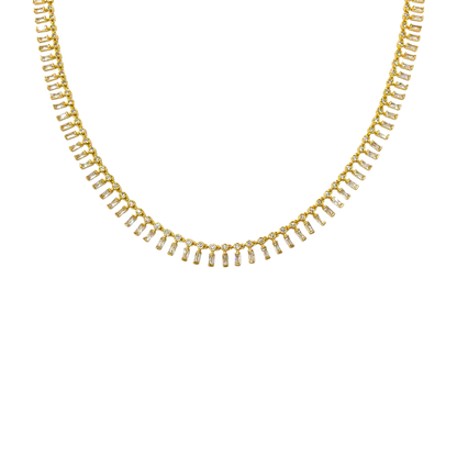 Baguette CZ Statement  Necklace