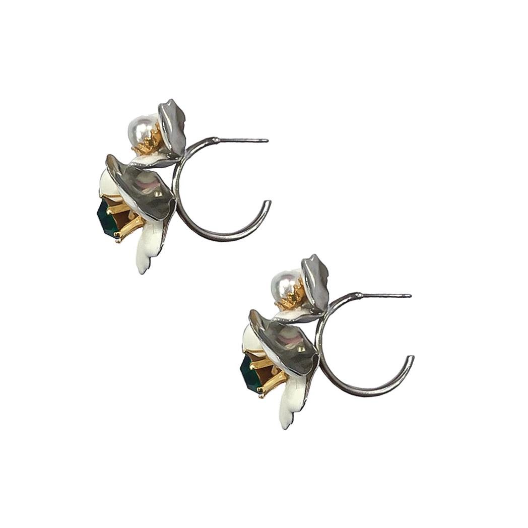 Flower Hoop Earrings