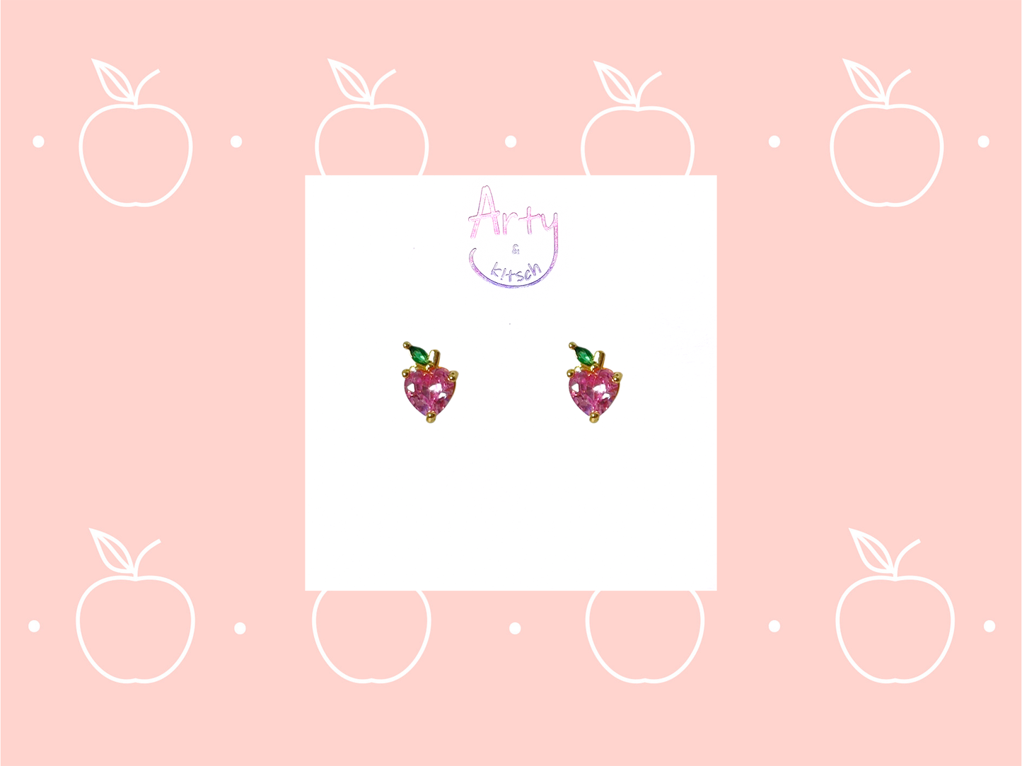 Pink Apple Studs