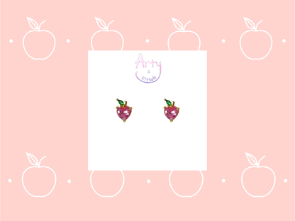 Pink Apple Studs