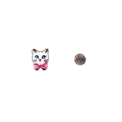 Bow Cat Mismatched Studs