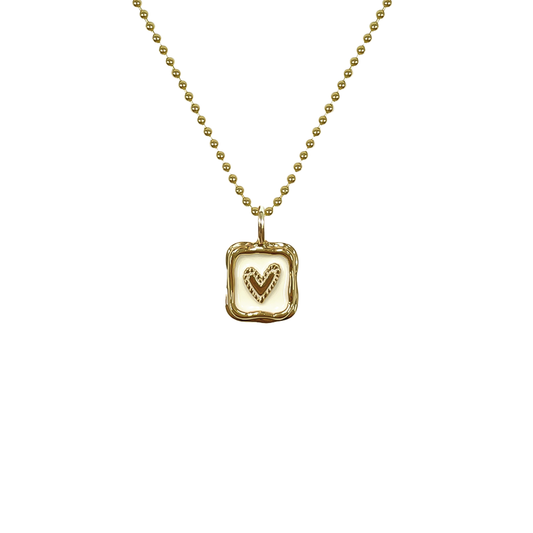 Heart Square Pendant Necklace