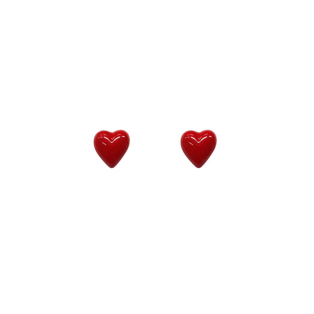 Glossy Heart Studs