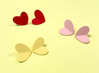 Folded Heart Earrings