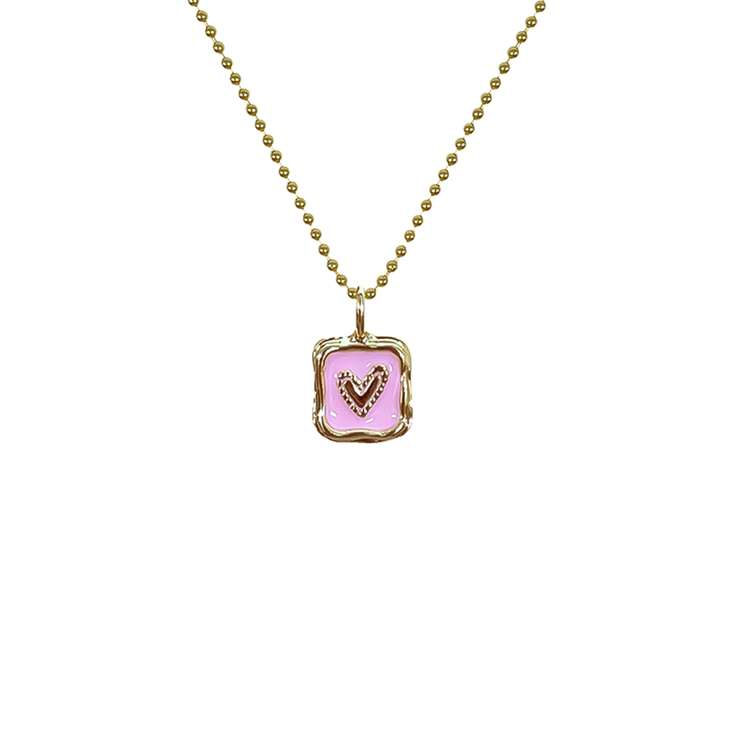 Heart Square Pendant Necklace